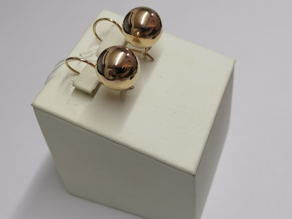 20381 СЕРЬГИ ПЕТЕЛЬКА без камня (Au 585)