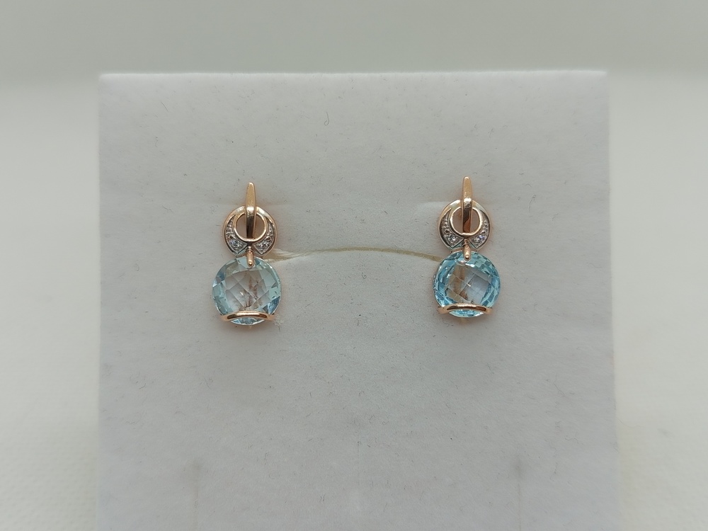 СКМИ585 СЕРЬГИ С КАМНЯМИ (Au 585)