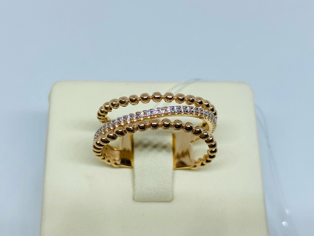 КОЛЬЦО С КАМНЯМИ (Au 585)