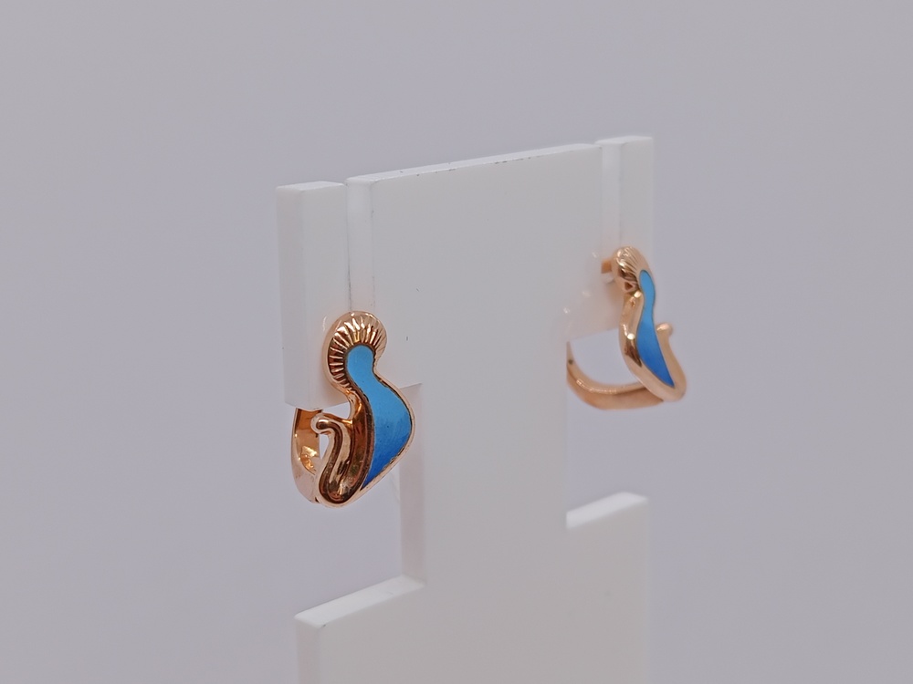 СКМ585 СЕРЬГИ С КАМНЕМ (Au 585)