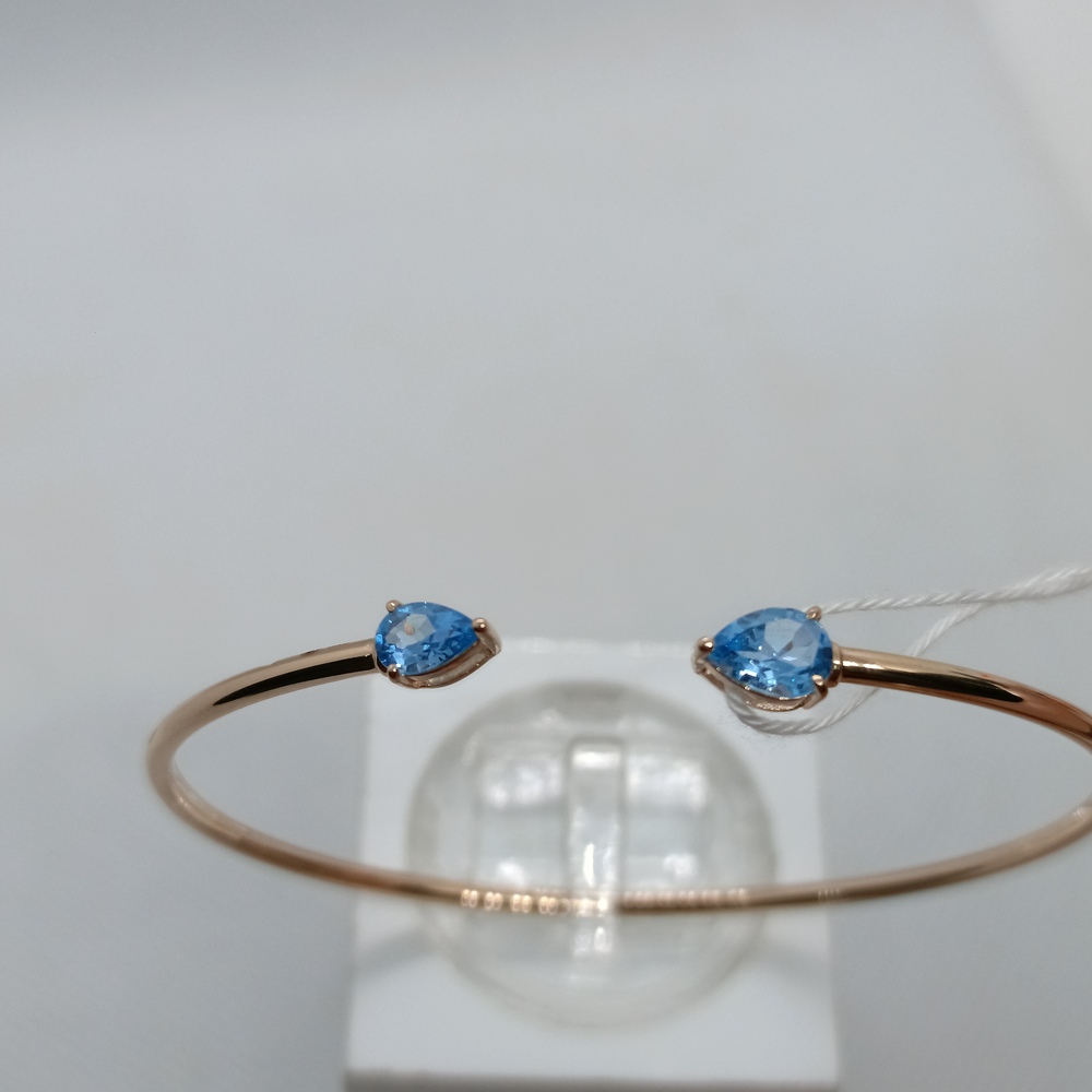 БЖКИ585 БРАСЛЕТ ЖЕСТКИЙ С КАМНЯМИ (Au 585)