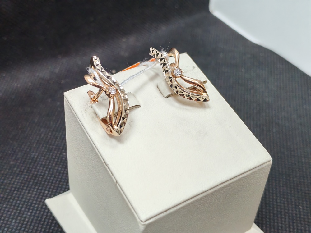 СЕРЬГИ С КАМНЕМ (Au 585)