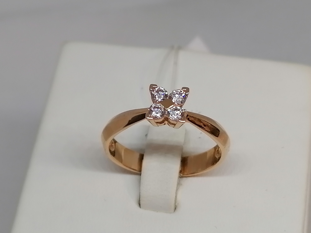 КОЛЬЦО С КАМНЯМИ (Au 585)