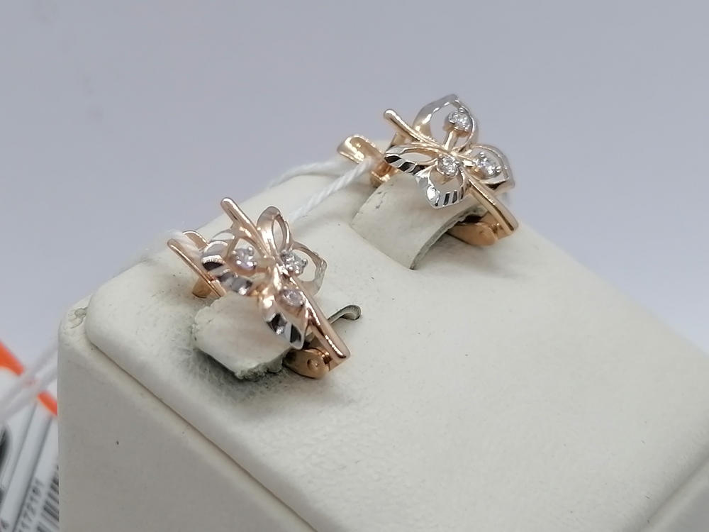 СКМИ585 СЕРЬГИ С КАМНЯМИ (Au 585)