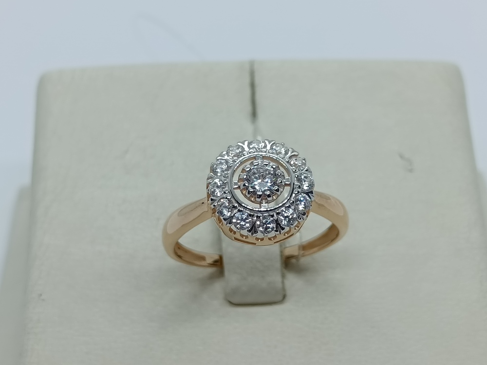 КОЛЬЦО С КАМНЯМИ (Au 585)