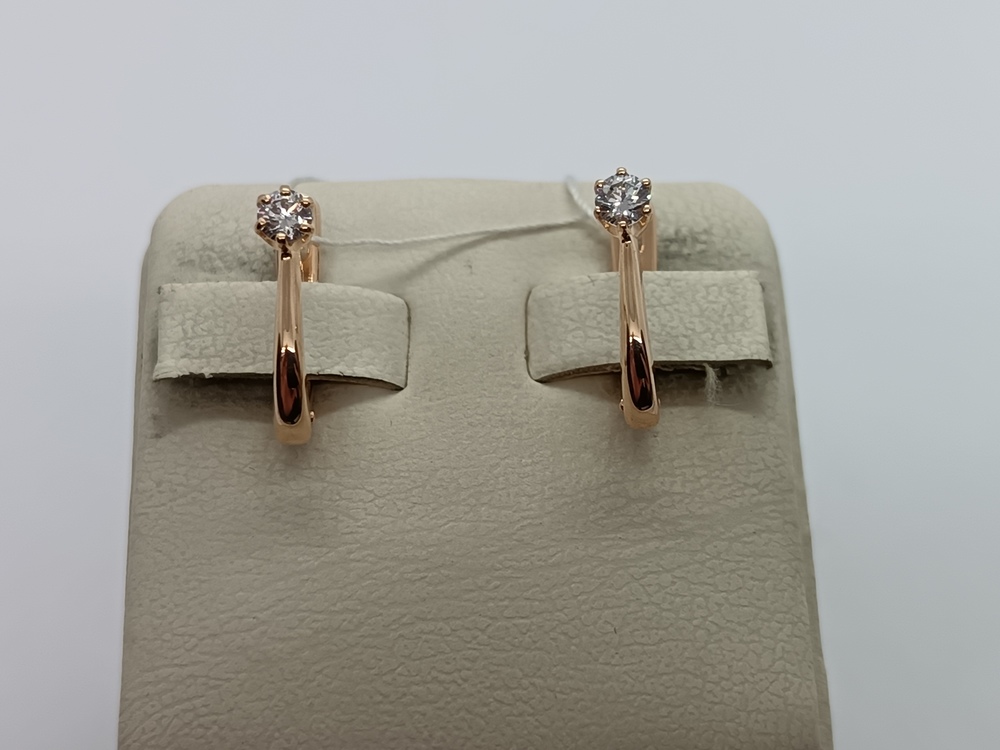 СКМ585 СЕРЬГИ С КАМНЕМ (Au 585)