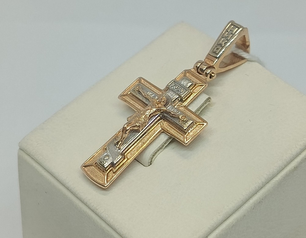ПОДКБК585 ПОДВЕСКА КРЕСТ БЕЗ КАМНЯ (Au 585)