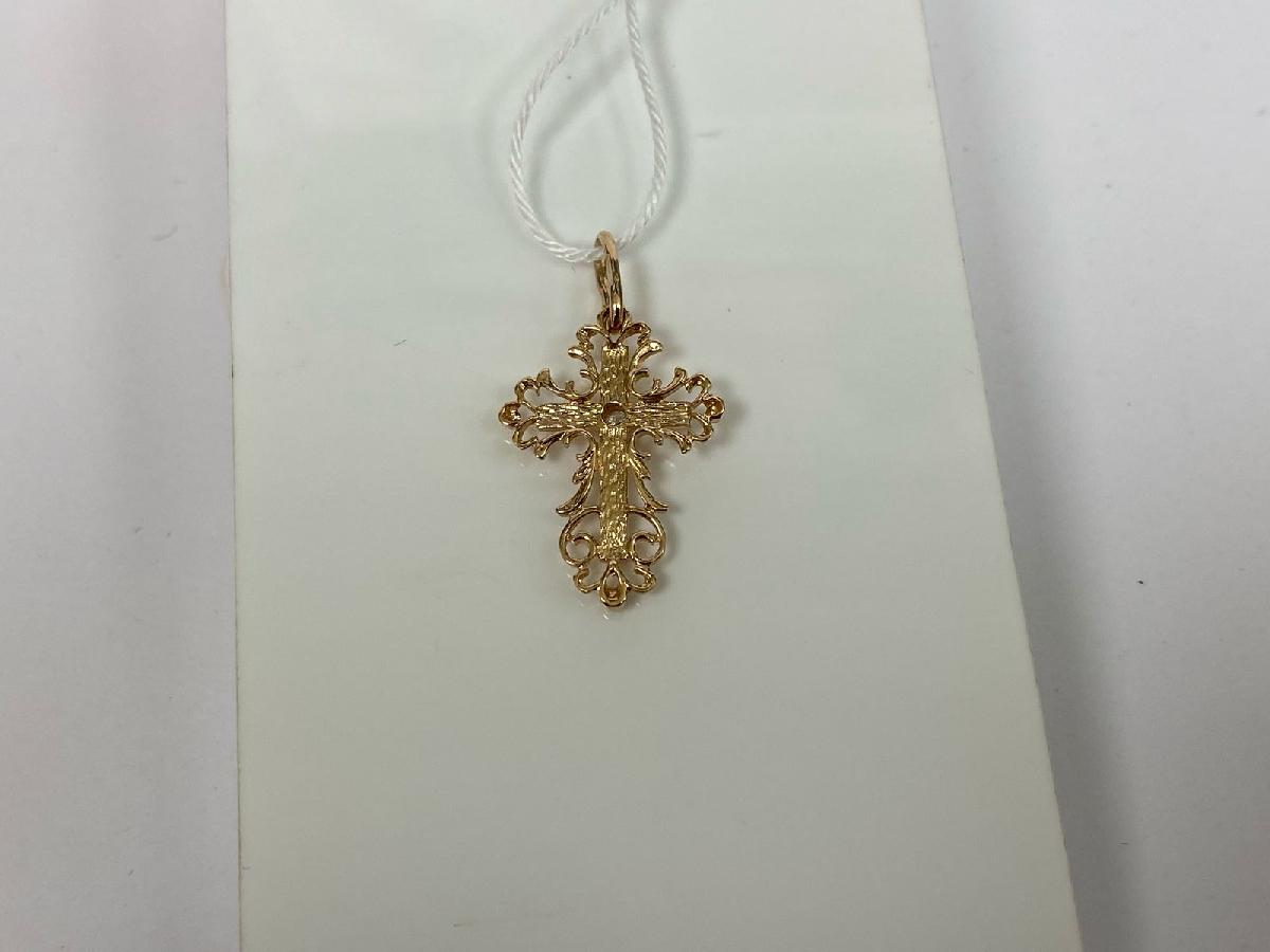 ПОДККИ585 ПОДВЕСКА КРЕСТ С КАМНЕМ (Au 585)