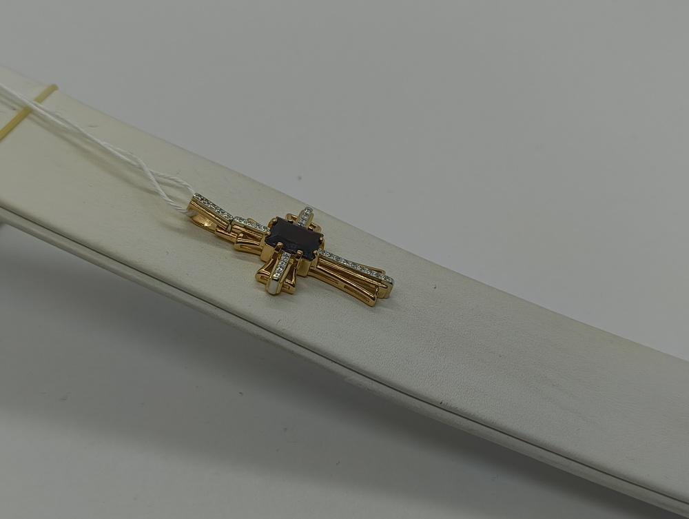 ПОДККИ585 ПОДВЕСКА КРЕСТ С КАМНЯМИ (Au 585)