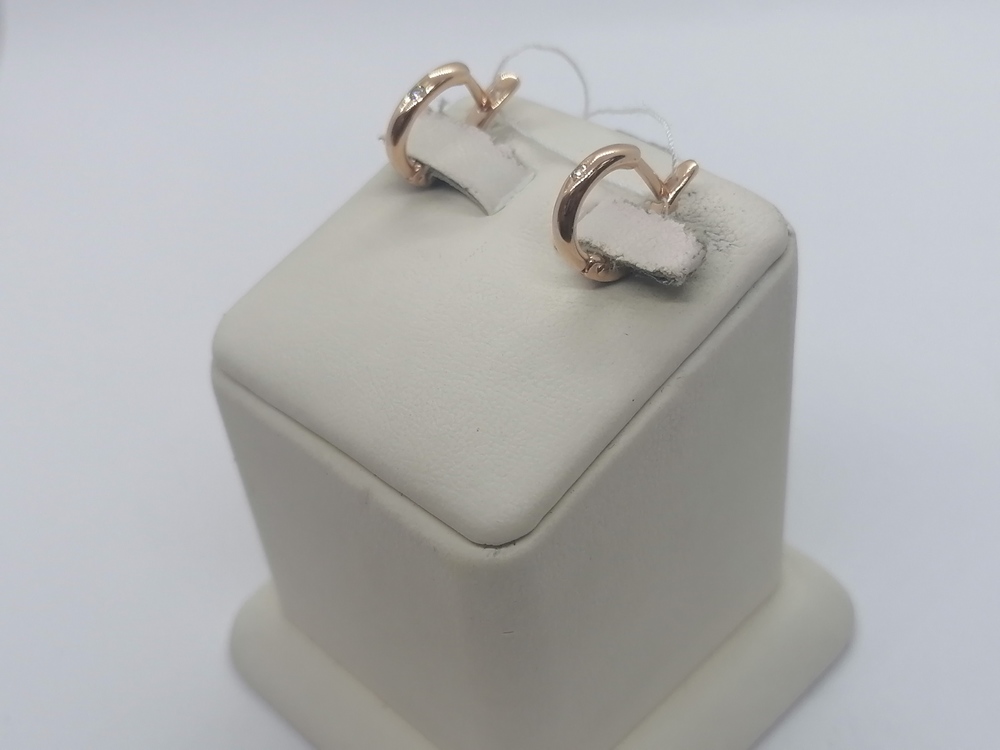 СКМ585 СЕРЬГИ С КАМНЕМ (Au 585)