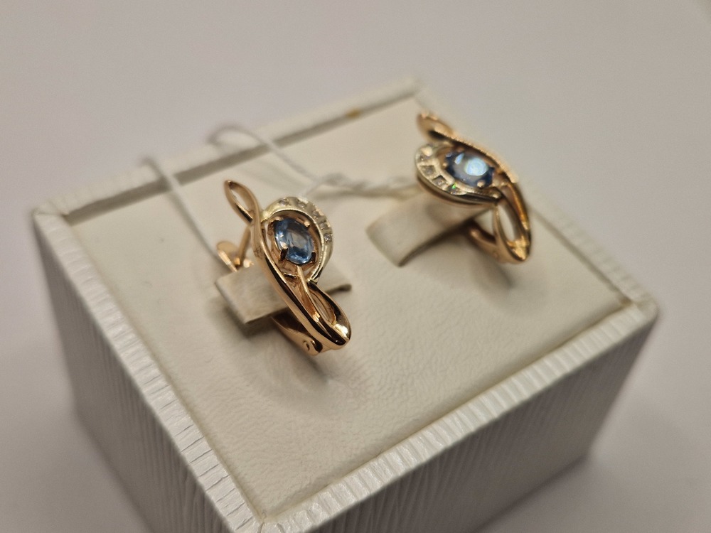 СКМИ585 СЕРЬГИ С КАМНЯМИ (Au 585)