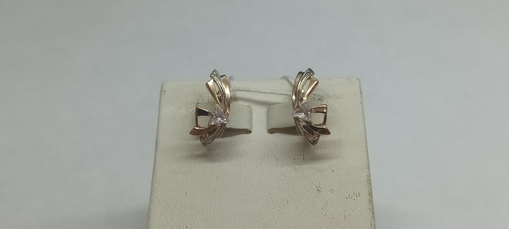 СКМИ585 СЕРЬГИ С КАМНЯМИ (Au 585)