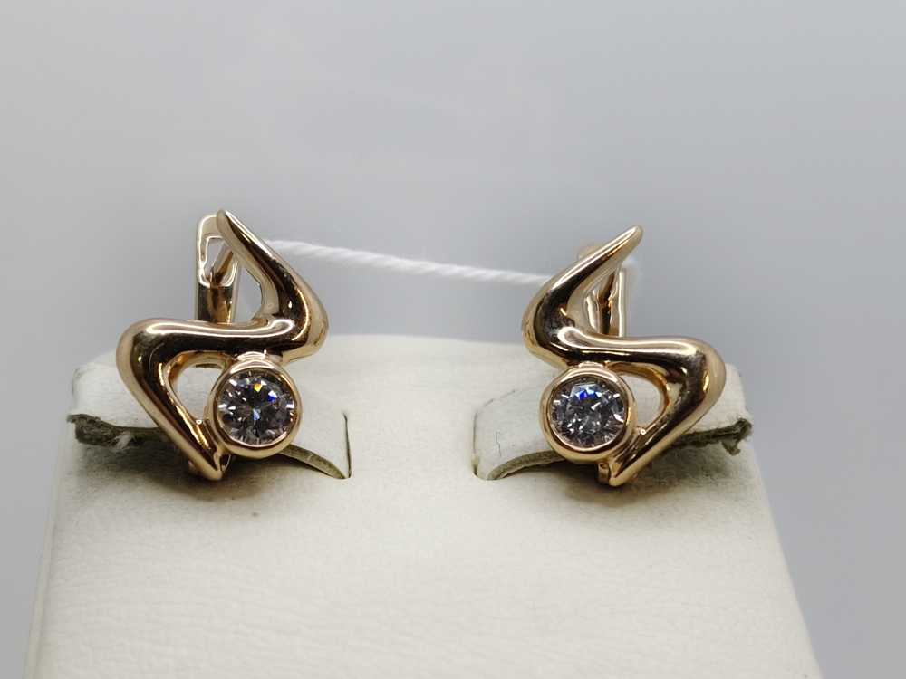 СЕРЬГИ С КАМНЕМ (Au 585)