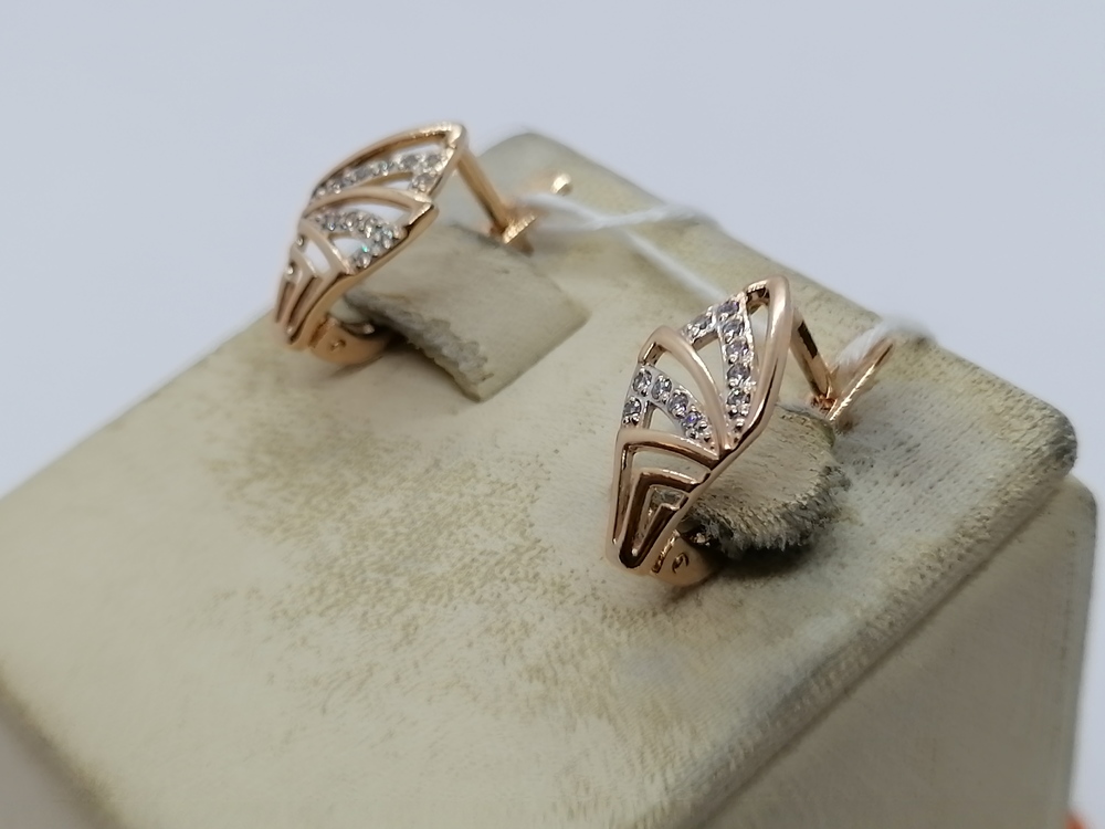 СКМИ585 СЕРЬГИ С КАМНЯМИ (Au 585)