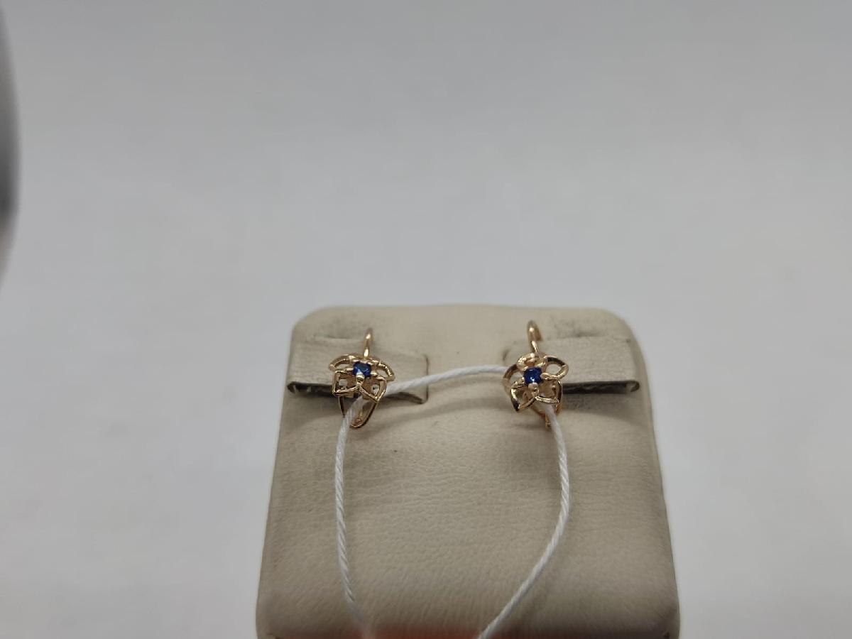 СКМ585 СЕРЬГИ С КАМНЕМ (Au 585)