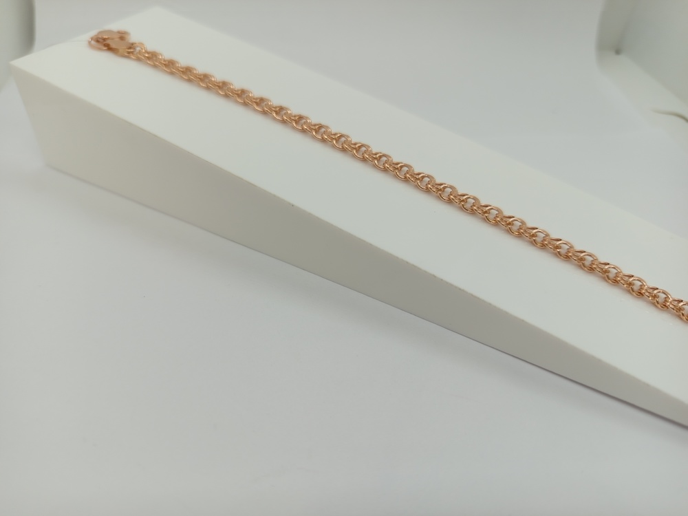 7080200П-18 БРАСЛЕТ ПУСТОТЕЛЫЙ Бисмарк (Au 585)