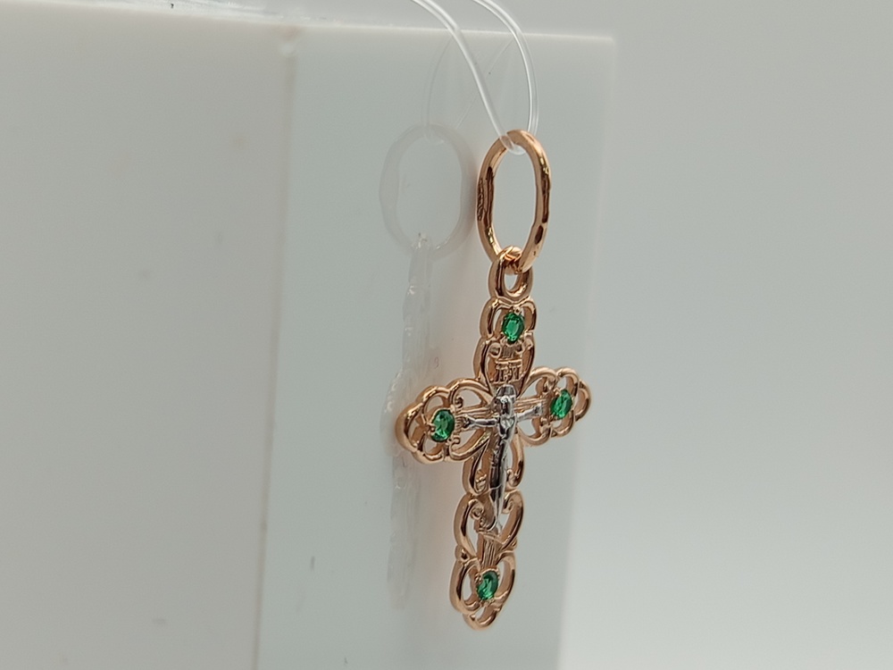 ПОДВЕСКА КРЕСТ с камнями (Au 585)