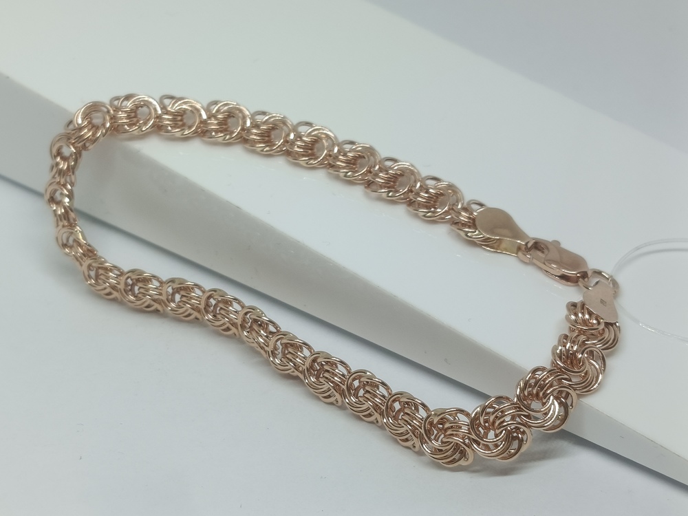 БРАСЛЕТ ПУСТОТЕЛЫЙ Роза (Au 585)