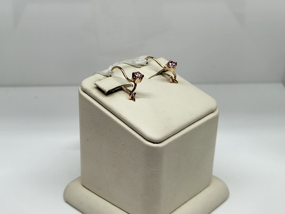 СКМ585 СЕРЬГИ С КАМНЕМ (Au 585)