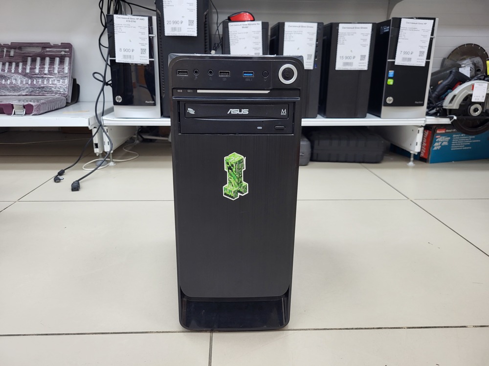 Системный блок ASUS -; Core i3-6100, Radeon RX 580, 16 Гб, 128 Гб, 80 Гб