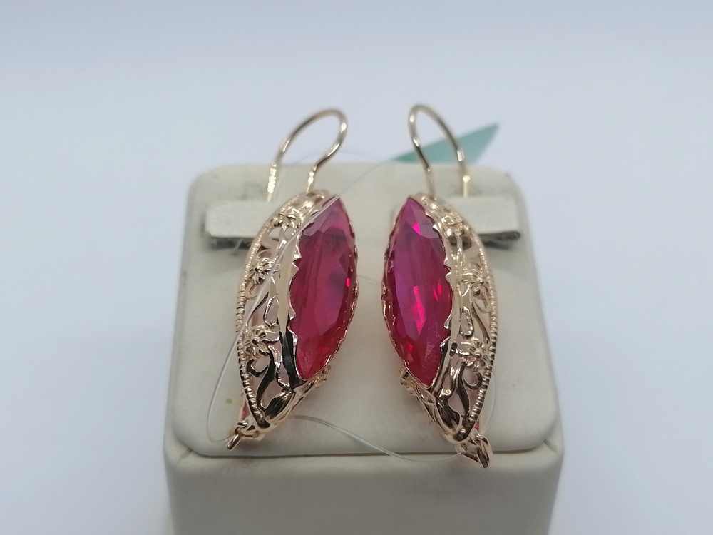 СЕРЬГИ С КАМНЕМ (Au 585)