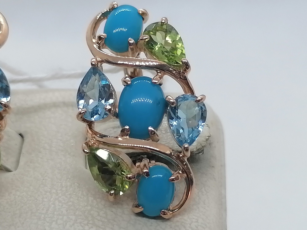 СКМИ585 СЕРЬГИ С КАМНЯМИ (Au 585)