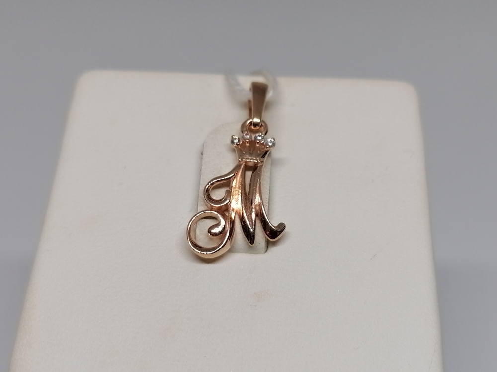 ПОДВЕСКА БУКВА М Au 585