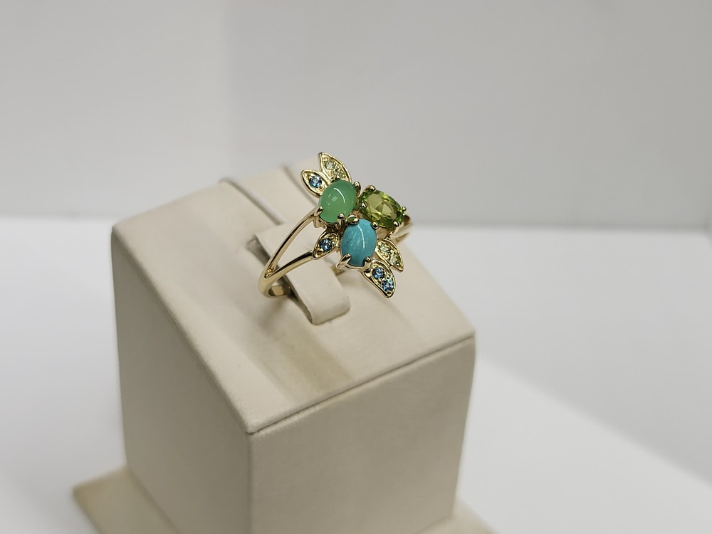 КОЛЬЦО С КАМНЯМИ (Au 585)