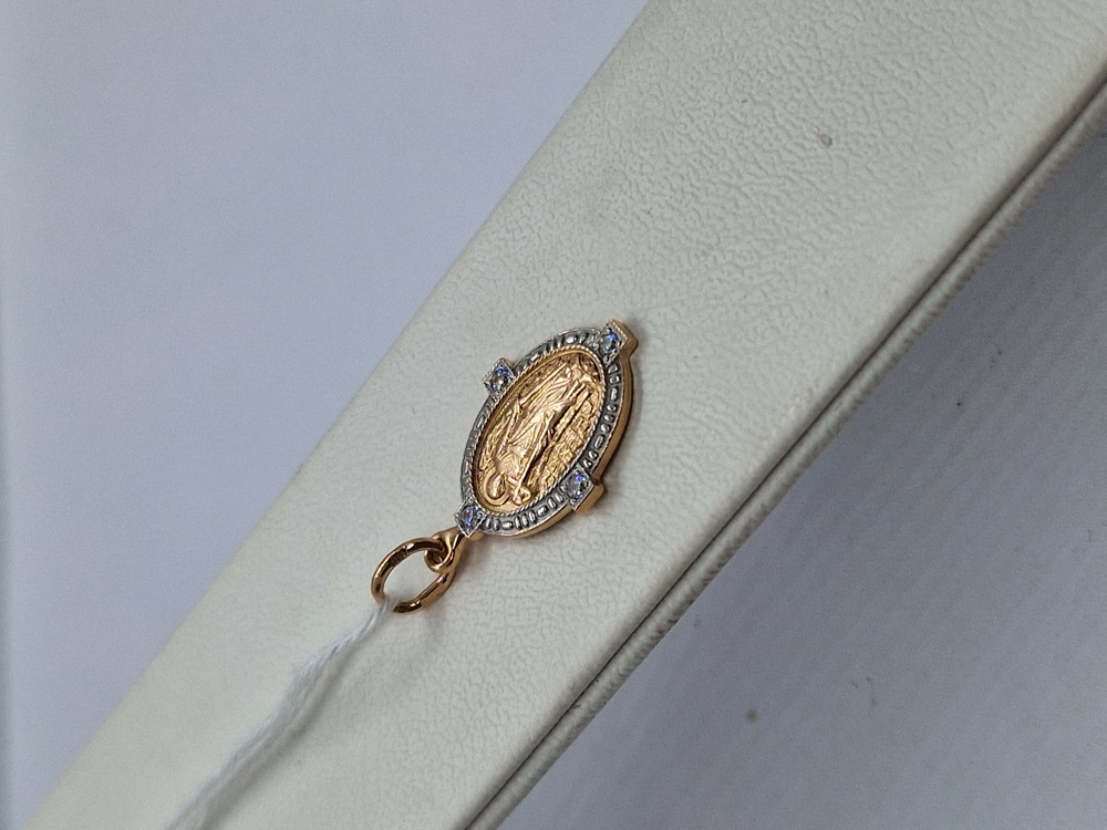 ПОДВЕСКА ИКОНА С КАМНЯМИ (Au 585)