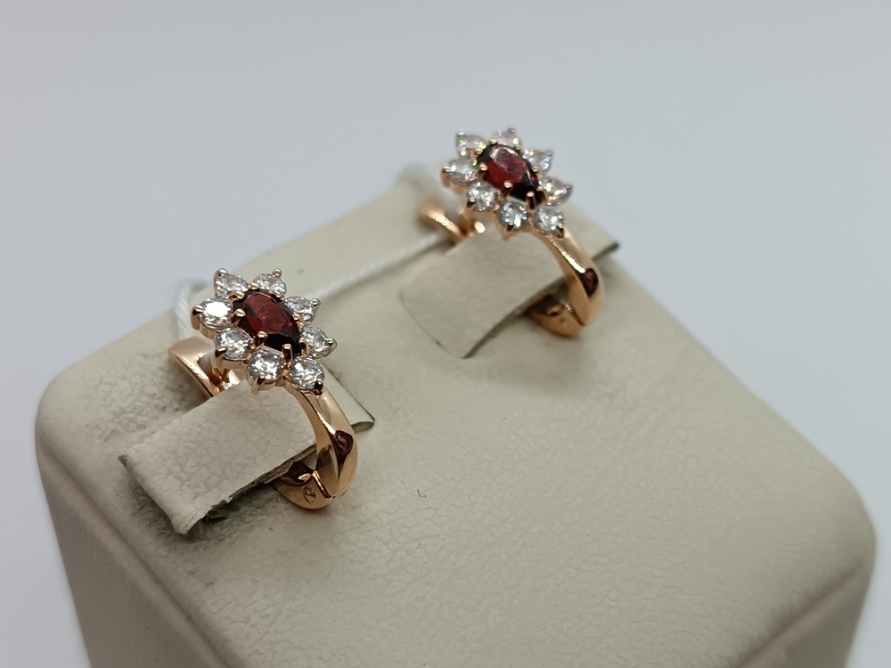 СКМИ585 СЕРЬГИ С КАМНЯМИ (Au 585)