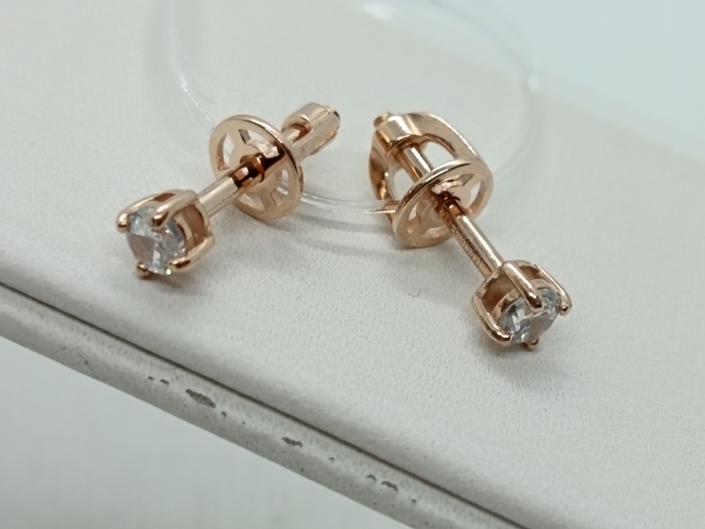 СЕРЬГИ ПУСЕТЫ с камнем (Au 585)