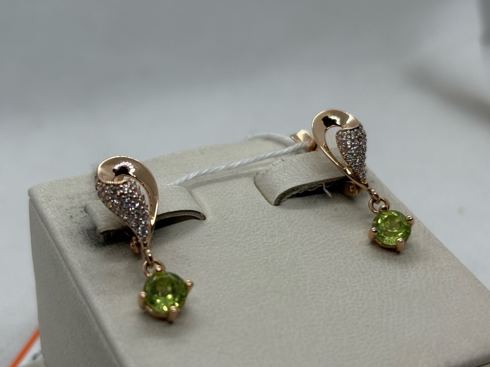 СКМИ585 СЕРЬГИ С КАМНЯМИ (Au 585)