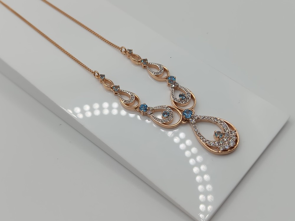 КОЛЬЕ С КАМНЯМИ Au 585