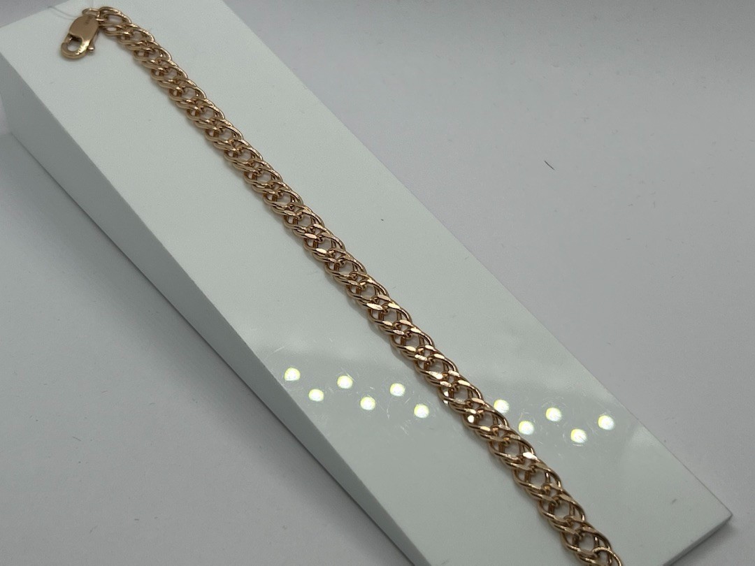 БРАСЛЕТ ПУСТОТЕЛЫЙ Ромб двойной (Au 585)