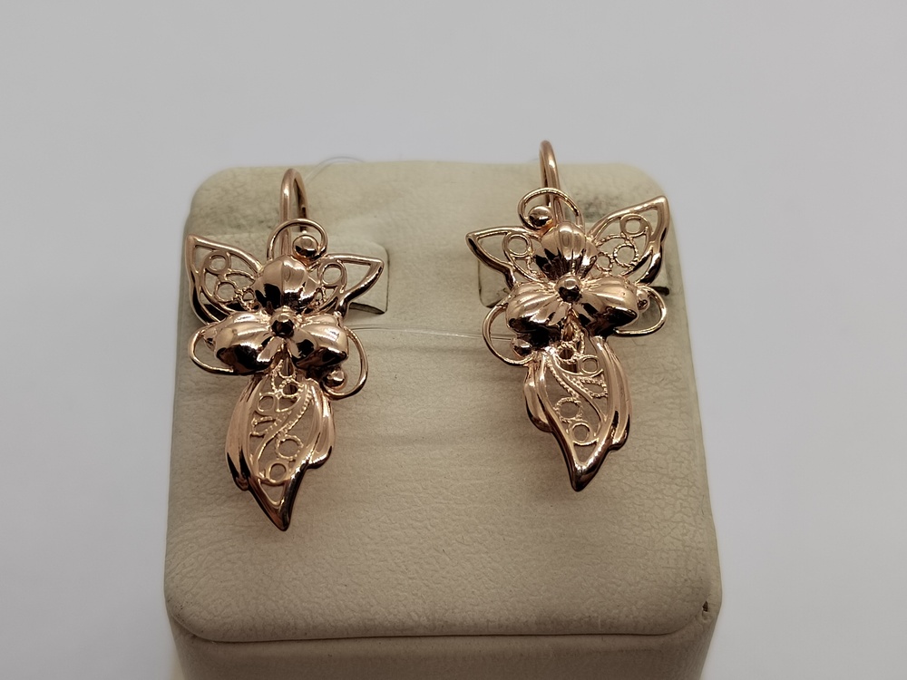 СЕРЬГИ ПЕТЕЛЬКА без камня (Au 585)