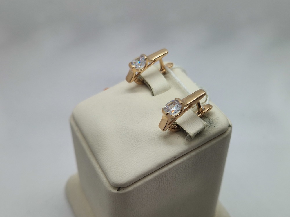 СКМ585 СЕРЬГИ С КАМНЕМ (Au 585)