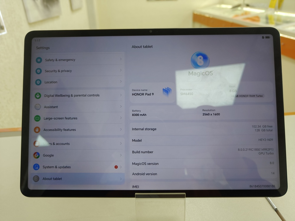 Планшет Honor Pad 9 8/128