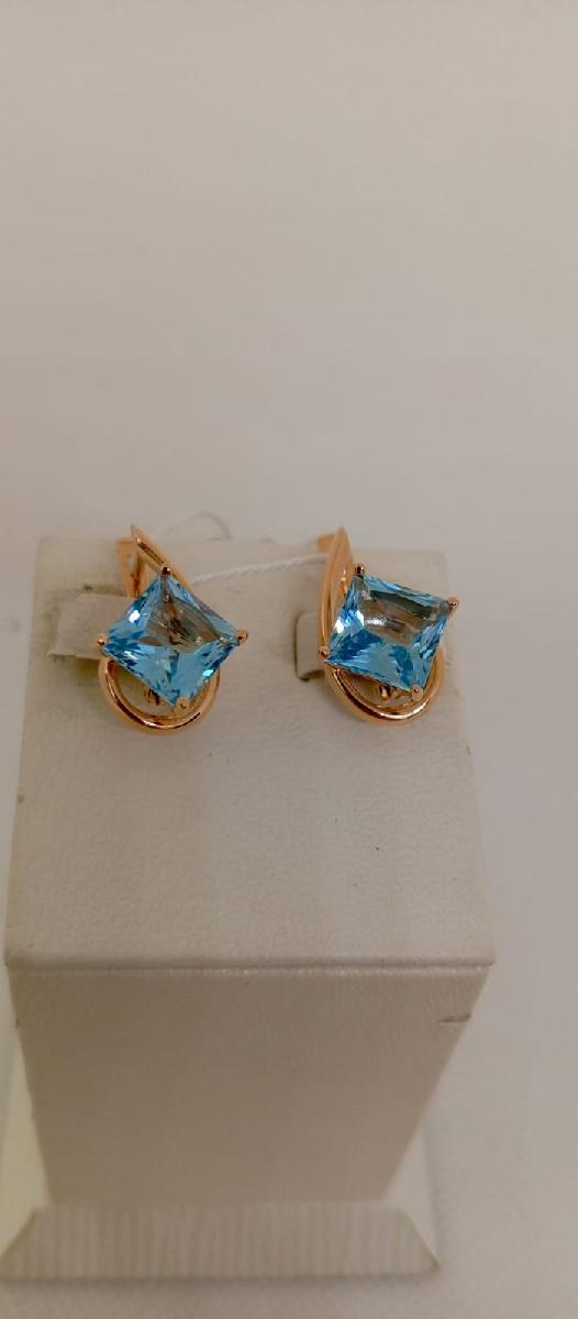 СЕРЬГИ С КАМНЕМ (Au 585)