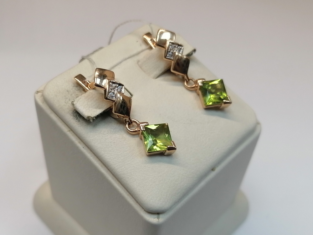 СКМИ585 СЕРЬГИ С КАМНЯМИ (Au 585)