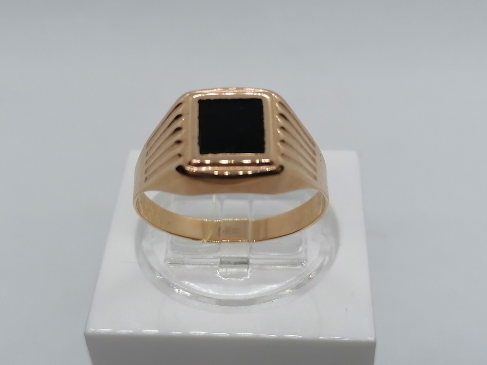 4186эс10 КОЛЬЦО ПЕЧАТКА Эмаль (Au 585)