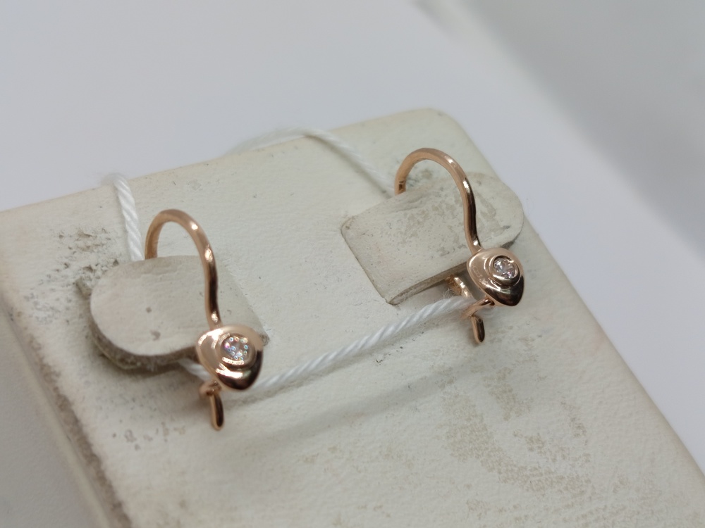 СКМ585 СЕРЬГИ С КАМНЕМ (Au 585)