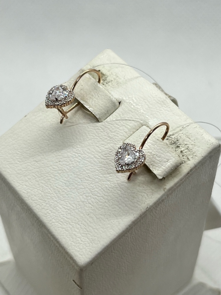 СЕРЬГИ ПЕТЕЛЬКА с камнями (Au 585)