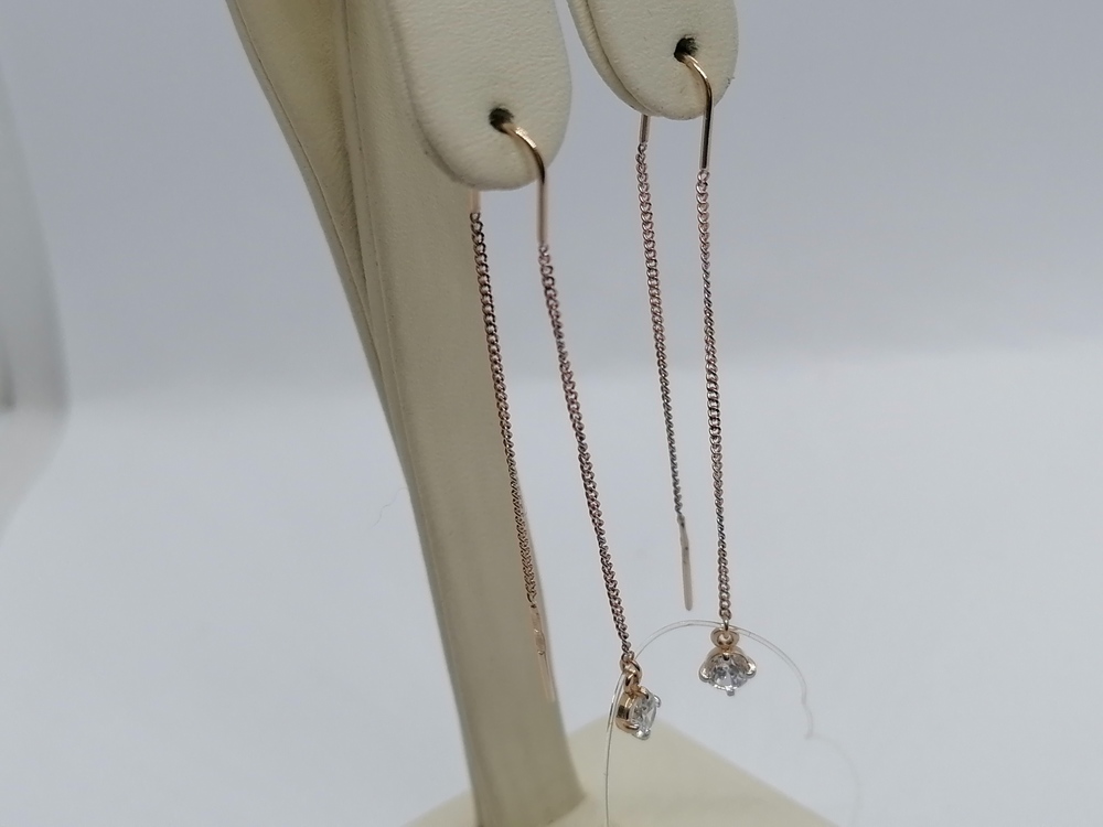 СЕРЬГИ ПРОДЕВКИ с камнем (Au 585)