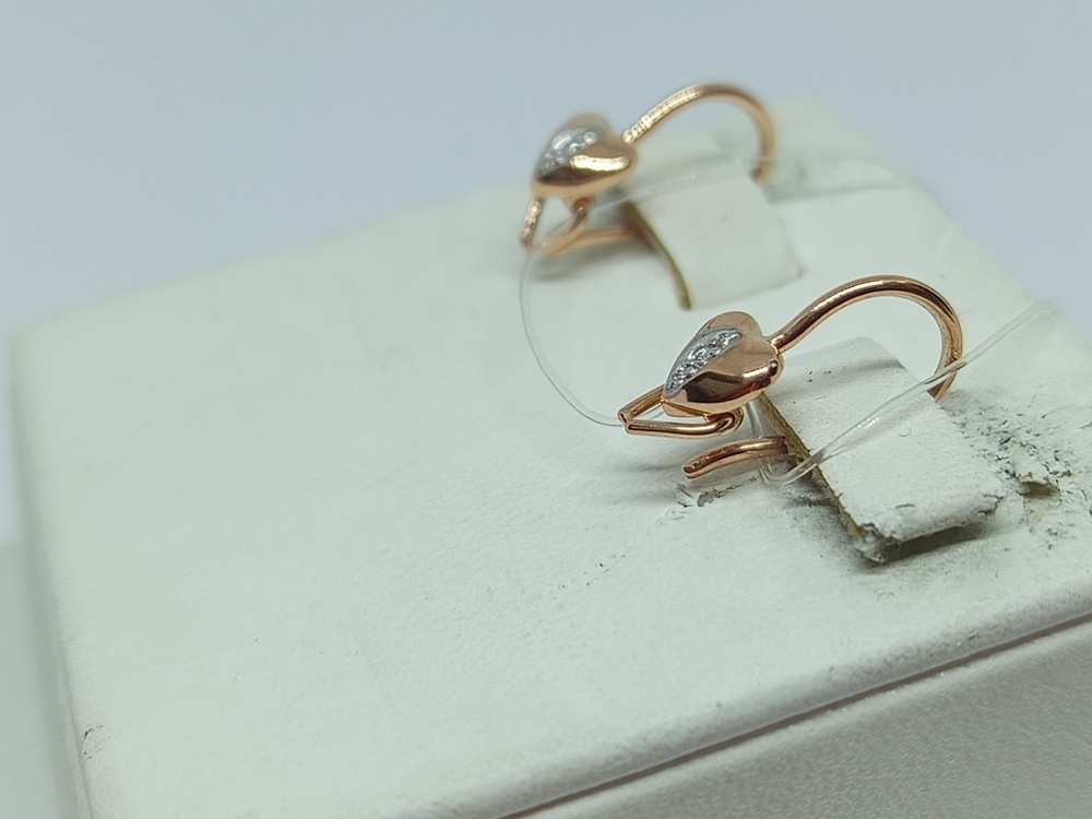 СЕРЬГИ ПЕТЕЛЬКА с камнями (Au 585)