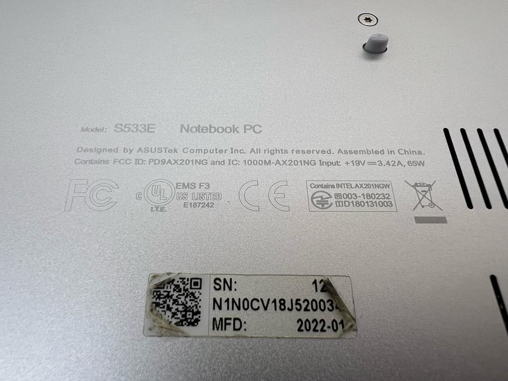 Ноутбук ASUS; Core i5-1135G7, Intel iris XE Graphics, 8 Гб, 500 Гб, Нет