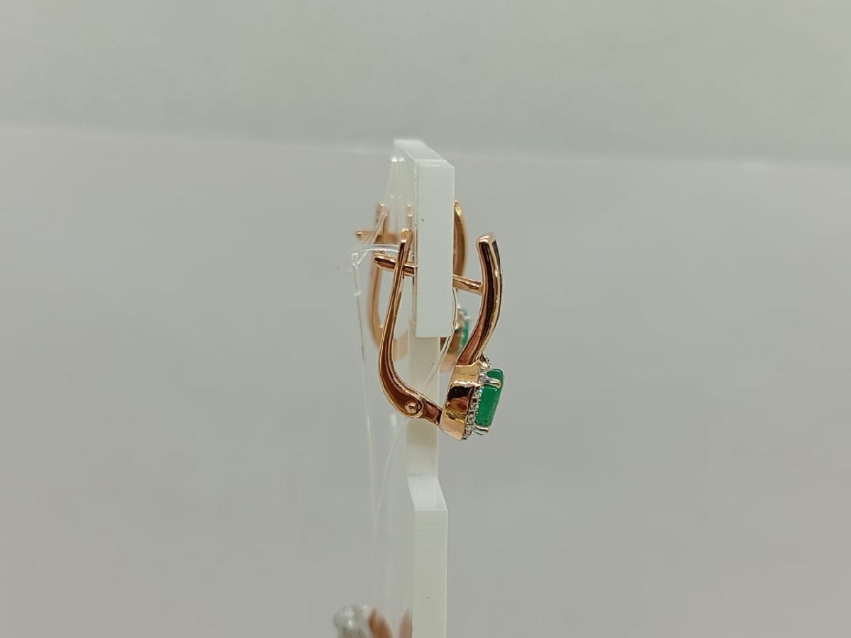 СЕРЬГИ Бриллиант, изумруд (Au 585)