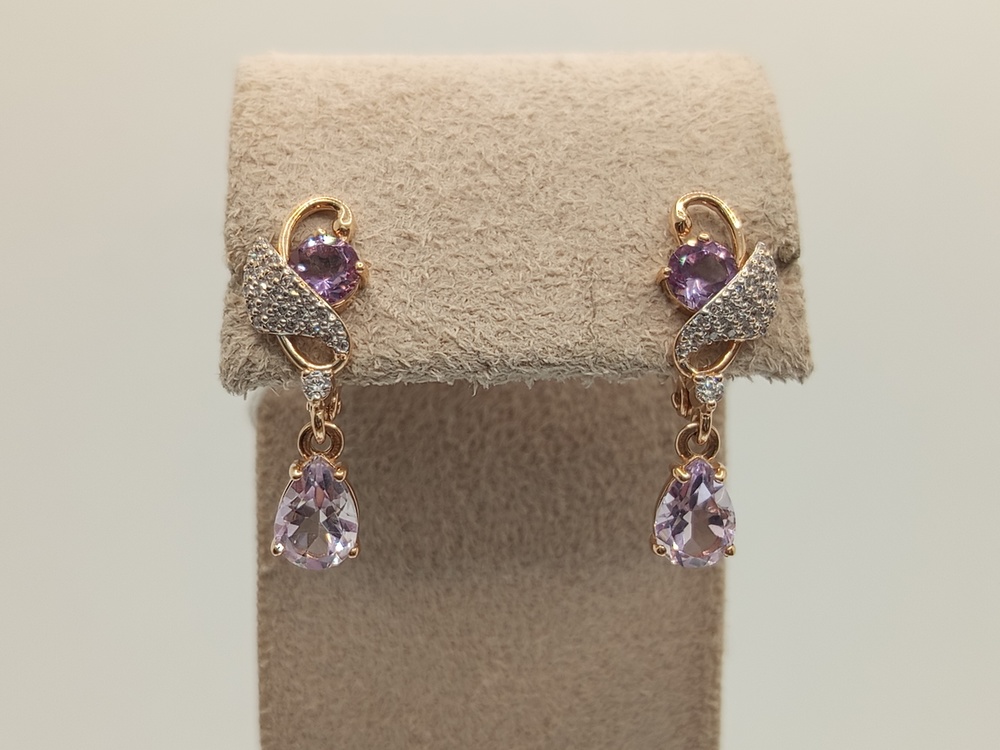 СКМИ585 СЕРЬГИ С КАМНЯМИ (Au 585)