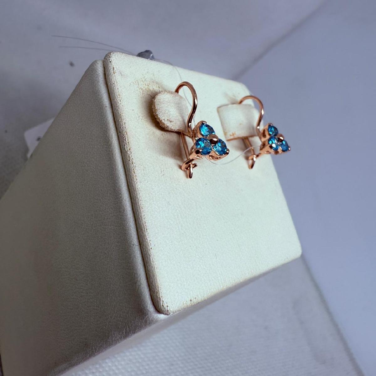 СЕРЬГИ ПЕТЕЛЬКА с камнями (Au 585)