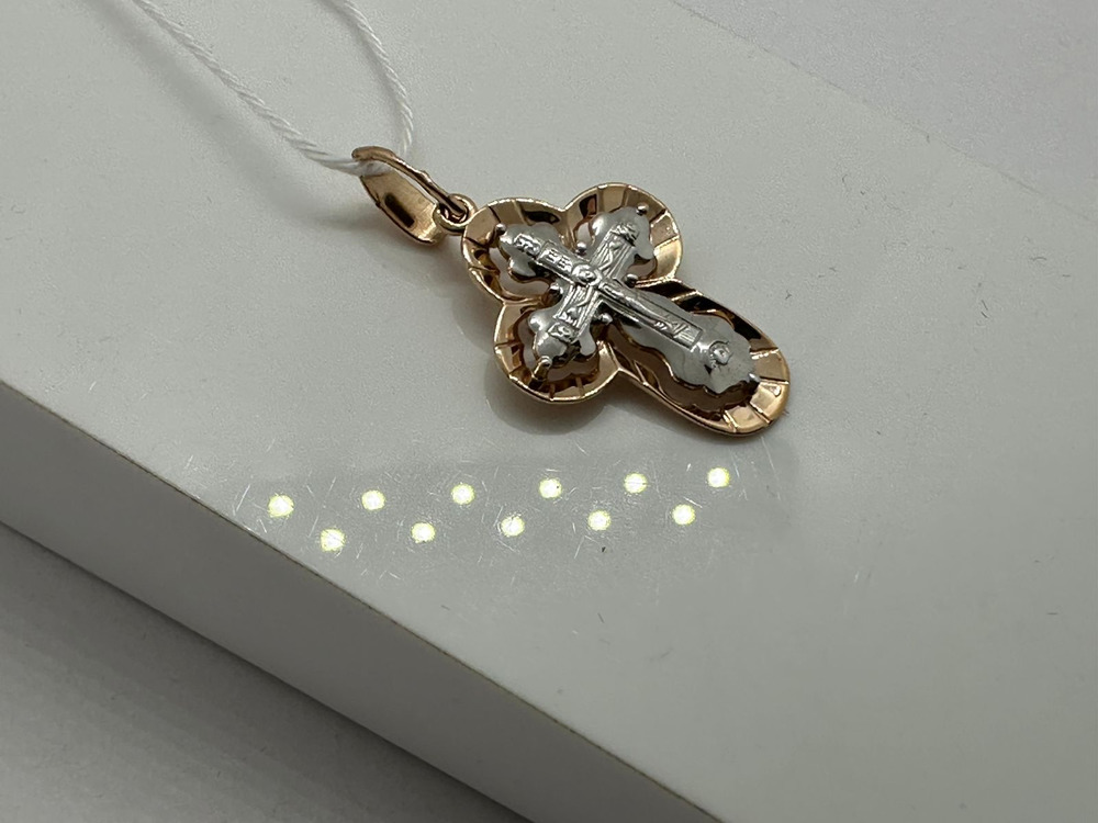 ПОДКБК585 ПОДВЕСКА КРЕСТ БЕЗ КАМНЯ (Au 585)