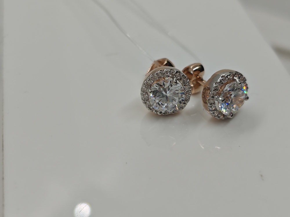 СЕРЬГИ ПУСЕТЫ с камнями (Au 585)